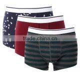 Magnetic Grid Cotton Underpants Men's Briefs Grid With Leaf Design