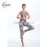 HSZ-017 Yoga Suits Top + Pants Sets Women's Yoga Fitness Wear Sexy Fancy Bra Panty Set Running Sports Mature Women Legging thumbnail-4