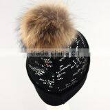 Myfur New Fashion Printing Beanie Winter Hat Type and Knitted Pompom Beanies thumbnail-4