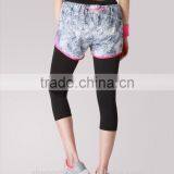 Ladies Outdoor Wear Slim Fit Fake Two-piece 3/4 Quick-dry Running/yoga Sports Pants thumbnail-2