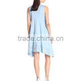 Women's Kerchief Hem Swing Blue,Beige,Off-white Dress thumbnail-2