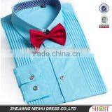 New Men's Wing Collar White Tuxedo Shirt With Pleats and French Cuffs thumbnail-1