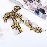 Chiffon Multifunction Skinny Scarf Multicolor Stripe Choker thumbnail-3