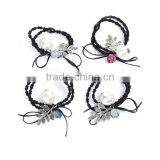 Acrylic Hair Ties Leaf Deep Pink Flower thumbnail-3