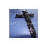 Black Alligator Leather Watch Wristbands, Shining / Matt Leather Womens / Mens Watch Bands