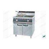 Floor Type Double Tank Stovetop Deep Fryer For Buffets , Fast Food