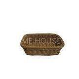 brown Square PP Rattan Bread Basket , Candy Basket