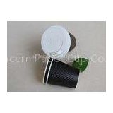 Disposable Insulated Ripple Hot Coffee Paper Cups With Lids Black Color 12 Oz