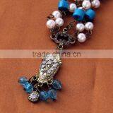 Two Row Wave Tassel Chain Crystal Charm Women Head Hair Headband Headpiece Hot thumbnail-5