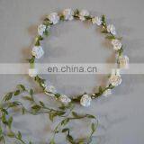 White Elegant Custom Flower Crown Headband With Fashion Design FH2228 thumbnail-1
