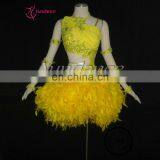 L-1033 Feather Girls Latin Salsa Ballroom Dance Wear Performance Wear thumbnail-1