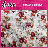 Wholesale Fancy Red Rose Flower Printed Lace Fabric thumbnail-1