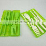 Best Seller Plastic Pocket Travel Cutlery Set With Case, Folding Chopsticks/Fork and Spoon thumbnail-5