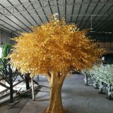 fiberglass trunk golden artificial banyan tree for decoration