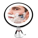 Plastic Round LED light swivel portable make up mirror Suction Cup Mirror