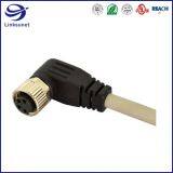 M8 90° Screw Type Unshielded 3 Pin Overmolded With Cable for Automotive Wire Harness