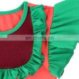 Fashion Children Summer Dress Ruffle Cotton Baby Girls Cute Red and Green Dress thumbnail-2