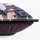 3D Flower Colorful Printed Decorative Pompom Linen Square Cushions Cushion for Chair Sofa thumbnail-5