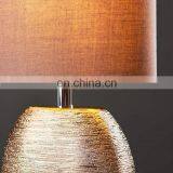Japan Style Simple Custom Luxury Gold Indoor Lighting Ceramic Base Royal Antique Brown Bedside Lamps for Hotel thumbnail-2