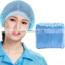 Doctor Nurse Bouffant Blue White Surgical Medical Disposable Non Woven 21" 24" Elastic Hair Net Clip Mob Hats Caps Manufacturers thumbnail-3