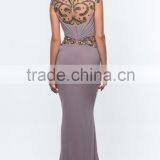 Long Sheer Beck Fit And Flare Beaded Chiffon Evening Dress Wholesale thumbnail-3
