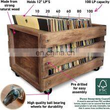 Wooden LP Record Vinyl Storage Crate thumbnail-2