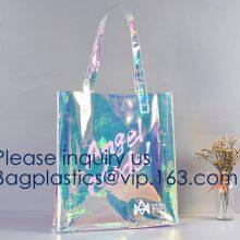 HOLOGRAPHIC, NEON TOTE, PVC BAG, VINYL SHOPPER, TOILETRY, BIKINI, SWIMWEAR, BEACHWEAR thumbnail-3