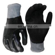 Double Dipped Sandy Nitrile Finish Gloves Nitrile Coated Safety Work Gloves Waterproof thumbnail-1