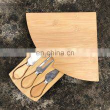 Wholesale Custom Natural Premium Platter Charcuterie Bamboo Cheese Board Set With 3 Cheese Knife Tools thumbnail-2