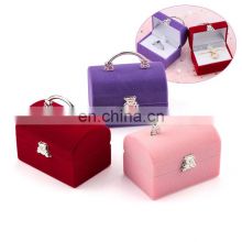 Small Jewelry Box Velvet wedding Ring box Necklace Display Cute Bear Gift box Container Case for Jewelry Packaging
