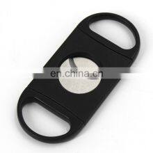 Wholesale Plastic Stainless Steel Double Blade Free Logo Toothing Serration Hackly Zigzag Sawtooth Wave Jagged Cigar Cutter thumbnail-2
