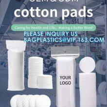 Organic Bamboo Cotton Make Up Remover Pads With Cotton Washing Bag, Facial Organic Cosmetic Round Cotton Pads Embossed Cotton Wool Makeup Pad