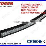 Bowed Curved 240W Cree Strob LED Light Bar off Road Heavy Duty, Indoor, Factory,suv Military,agriculture,marine,mining Light thumbnail-1