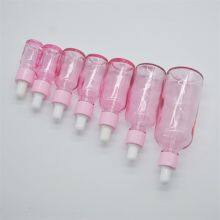 5-100ml Dropper Bottle Empty Glass Bottles Pink Color With Plastic Screw Collar White Nipple thumbnail-3