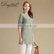 100% Knitted Cashmere Sweater Women Long Thick Crew Neck Casual Style Winter Anti-Wrinkle Anti-Shrink OEM Service Available thumbnail-5