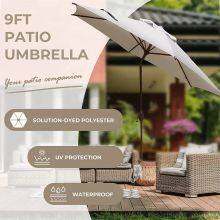 2.7 Meter Square Garden Umbrella, Steel Frame With Push Button Tilt, Waterproof Polyester Canopy thumbnail-3