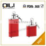 1OZ Leather Wrapped Stainless Steel Hip Flask