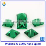synthetic square green emerald loose Nano Spinel stone