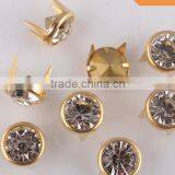 Sedex Audited Factory 2 Pillar Metal Rhinestone Nail Prong Studs thumbnail-3
