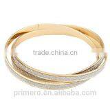 Fashion Discount Three Circle Matte Silver Gold Bracelets Wrapped Bangles thumbnail-3
