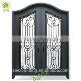 Arc Top Front Door With Iron and Glass/security Iron Doors