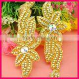 10 Years Factory Experience Wholesale Gold AB Rhinestone Appliques WRA-715 thumbnail-1