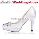 Wholesale White Wedding Shoes Middle Heel Ladies Shoes Low Shoe Factory China thumbnail-3