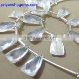 Ice Quartz Hand Made Faceted Elongated Pyramid Shape Gemstones