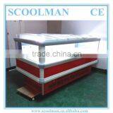 Curved Glass Top Door Ice Cream Showcase Freezer