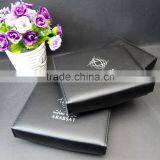 silk printing black pu leather playing card holder