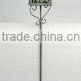 100048F- Square Engraved Metal Candle Lantern W/stick