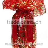 Red Organza Gift Wine Bag With Tassles thumbnail-1