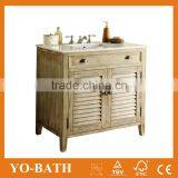 Beach Style Bath Cabinet With Marble Top