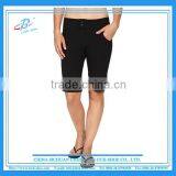 Women Balck Slim Fit Button Shorts thumbnail-1